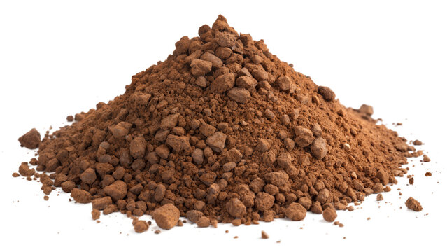 Brown Decomposed Granite pile isolated on white background