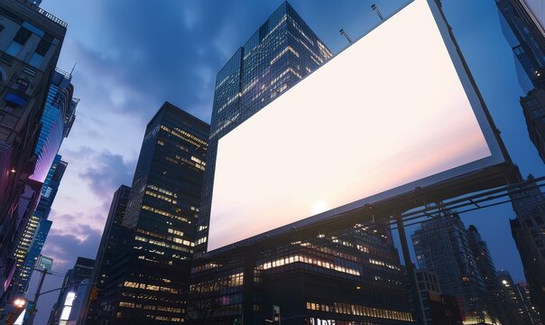 A large digital billboard is mounted on a building in Times Square.