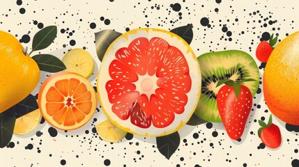 fruits minimalistic art background
