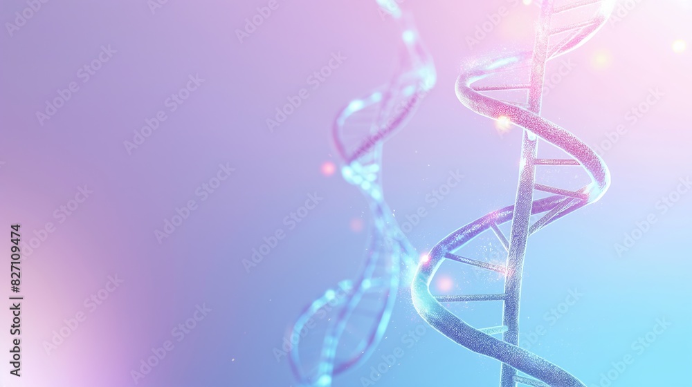 Wall mural Medical Biotech Magnified DNA Molecule on Light Background