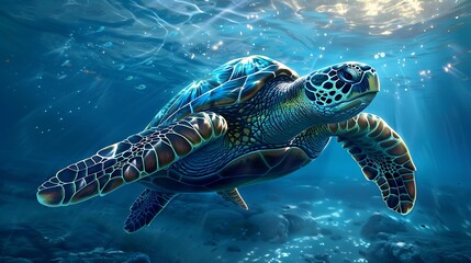 Obraz premium The underwater world of animals is a captivating ecosystem filled with diverse marine species, intricate coral reefs, and vibrant aquatic life