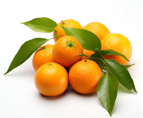 tangerines with leaves