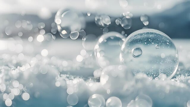A hauntingly beautiful view as ane bubbles create a ghostly effect beneath the frozen lakes surface.