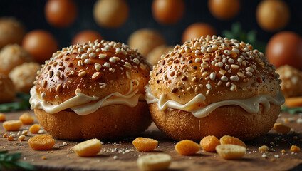 Australia food Pumpkin scone food on a stick roll