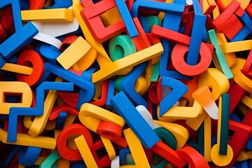Fototapeta premium Colorful alphabet letters background for educational materials, design projects, and more