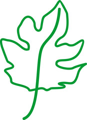 Abstract Plant and Leaves Line Element 