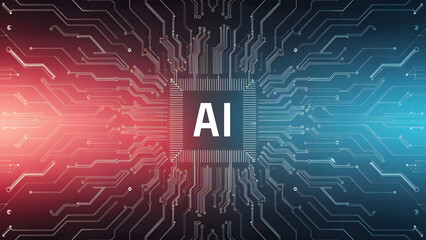 Fototapeta premium AI,Circuit board,Artificial Intelligence concept