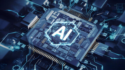 AI,Circuit board,Artificial Intelligence concept