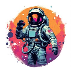 Art illustration astronaut in outer space