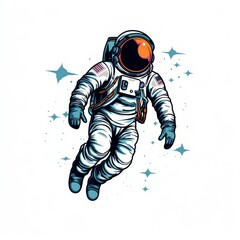 Art illustration astronaut in outer space