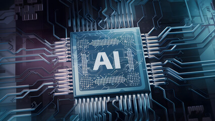 future technology, augmented reality and cyberspace concept. Education new technology. EdTech. Little girl uses a futuristic processor for augmented reality. Science technology concept. 