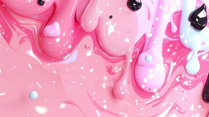 Fototapeta premium pink and white forms pattern; midpoint, black-white object; center, black object