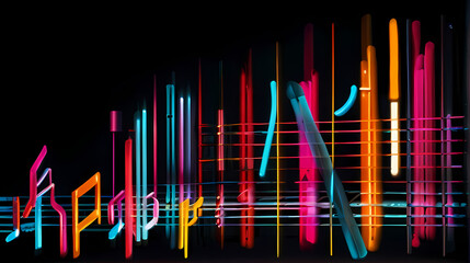 Abstract Neon Lighting With Music Tone Theme