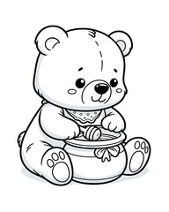 bear with a pot of honey