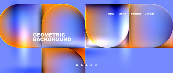 Round squares, circles with fluid gradients. Vector Illustration For Wallpaper, Banner, Background, Card, Book Illustration, landing page