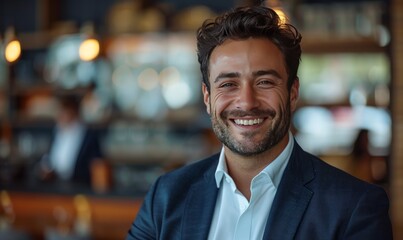 Obraz premium business man smiling at the camera