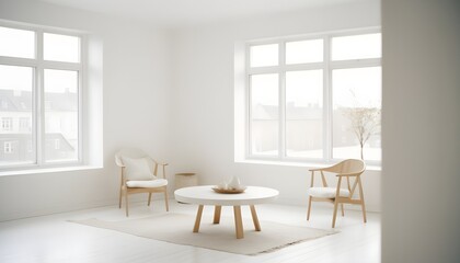 Fototapeta premium white and gold theme interior modern minimalism photo realism