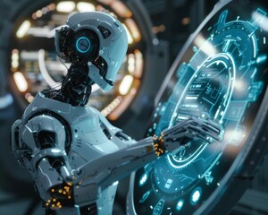 Fototapeta premium A futuristic robot