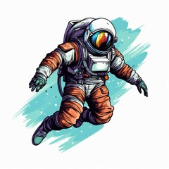 Art illustration astronaut in outer space