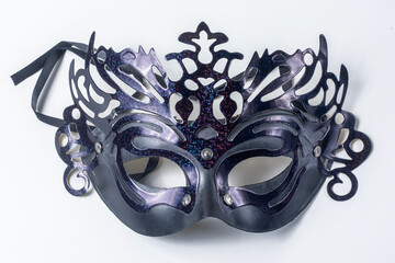Mardi Gras mask isolated on white background with clipping path.