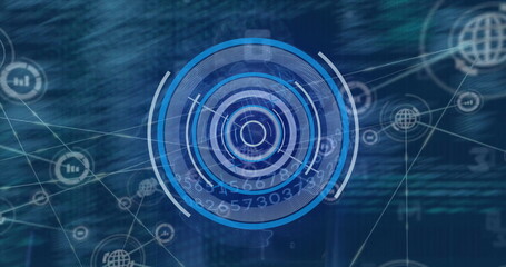 Image of circular scanner over communication networks and processing data