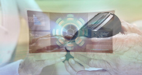 Image of data processing over contactless payment on terminal