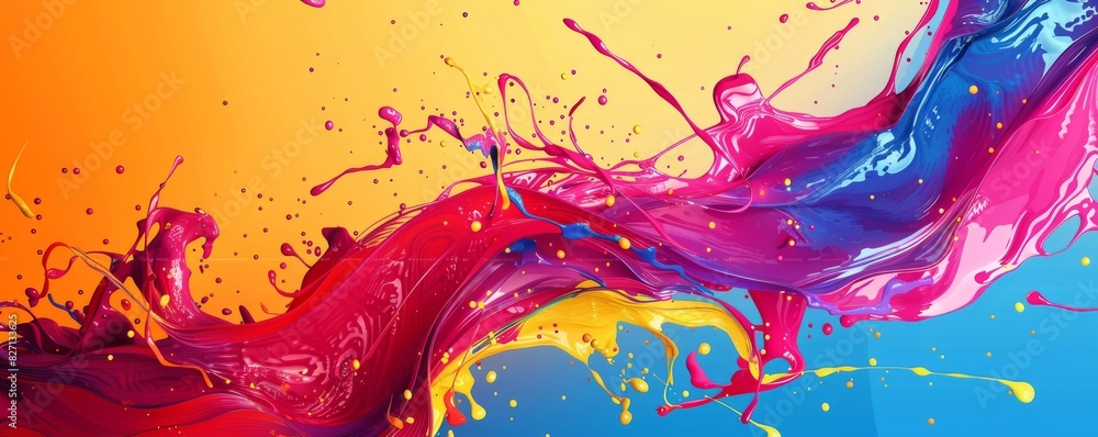 Poster abstract data chart, vibrant and bold colors with dynamic shapes and patterns, artistic and eyecatch