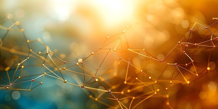 Vibrant dots intertwined symbolizing connections and secure data exchange in tech. Concept Tech Networking, Secure Data Exchange, Vibrant Dots, Connection Symbols, Data Encryption