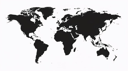 a black and white map of the world