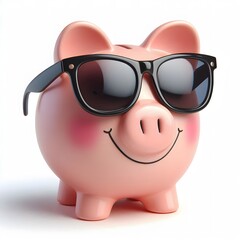 Smilling piggy bank. Generative ai