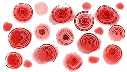 abstraction red poppies on a white background