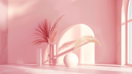 Aesthetic and beautiful minimalism architecture background featuring clean lines, neutral colors, and design elements, perfect for video calls or online meetings, creating professional atmosphere.