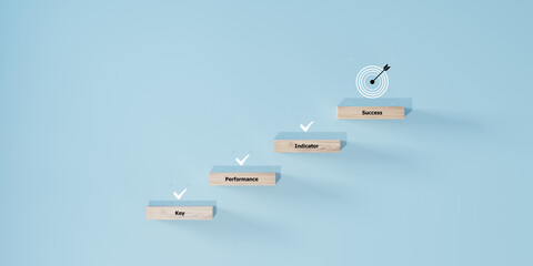 KPI, Key performance indicator, Businessman holding wooden cube with KPI icon, Business analysis KPI chart, Business goals, Target achievement