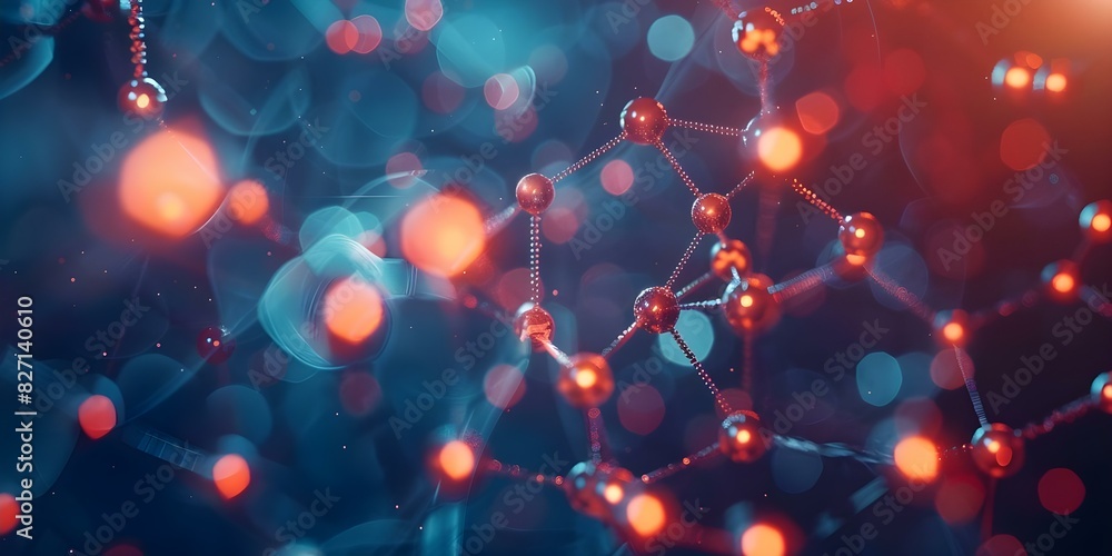 Poster ai generates abstract image of atom molecule structure for science concept. concept science, abstrac