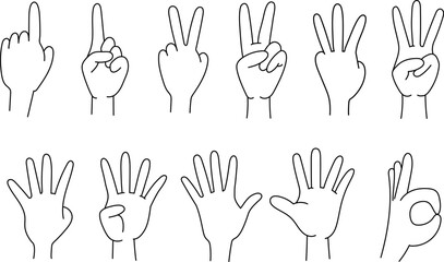 いろいろな手のポーズイラストセット