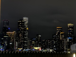 Naklejka premium Melbourne city at night