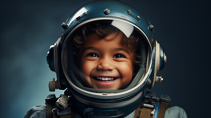 Little boy wearing an astronaut suit - Powered by Adobe