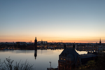 sunset over the river