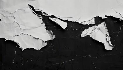 Mixed Media Magic: Black and White Collage with Ripped Paper Effect, Abstract Background