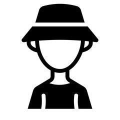 fisherman glyph icon