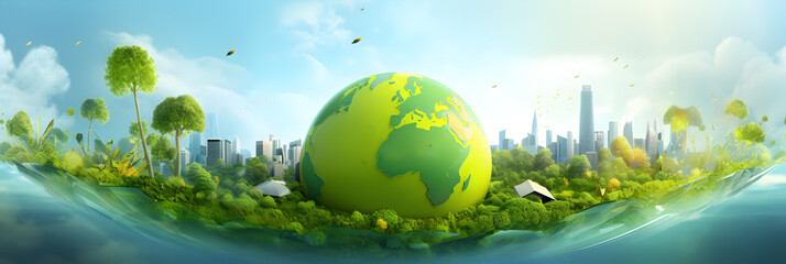 Photo illustration of environmentally friendly and ecology concept, Eco-Wise Designs: Latest Photo Illustrations Reflecting Green Living