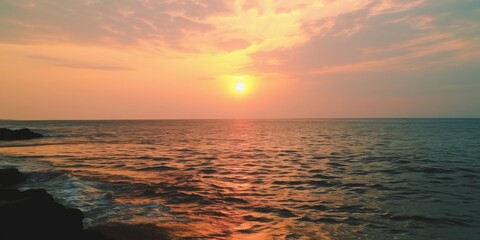 scenic view of sea against sky during sunset - Powered by Adobe