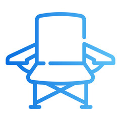 camping chair gradient icon