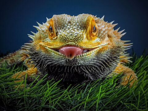 Fototapeta closeup of a bearded dragon