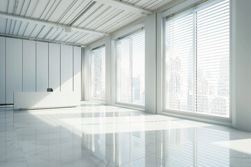 Fototapeta premium White office interior. generative ai.