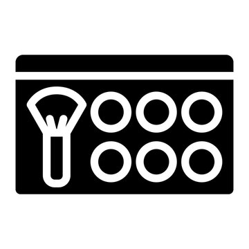 black makeup palette with brush clip art preview
