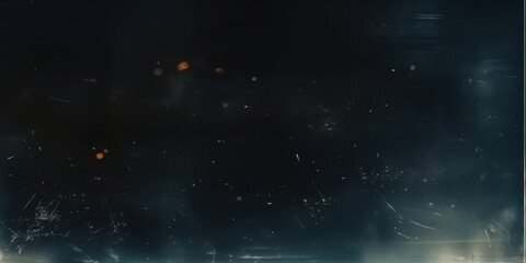 Obraz premium dark background with dust and scratches on the screen. Dust scratches overlay. Old film effect. Dark aged texture, film texture, copy space