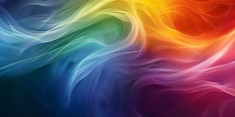 Obraz premium Smooth Transition of Colors in the Rainbow Spectrum Waves. Concept Rainbow Spectrum, Colorful Transitions, Smooth Gradient, Vibrant Hues, Spectral Effects