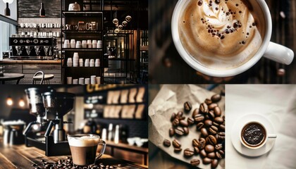 Crafting a Cozy Atmosphere: A Visual Journey Through Our Coffee Shop Concept Collage