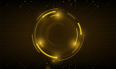 a gold circle with a black background with a gold circle and a black background.